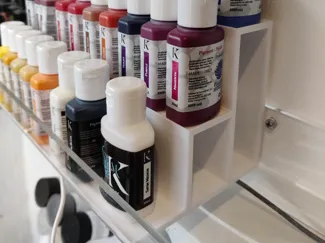 Kimera Kolor paints stand fitting Ikea Mellosa