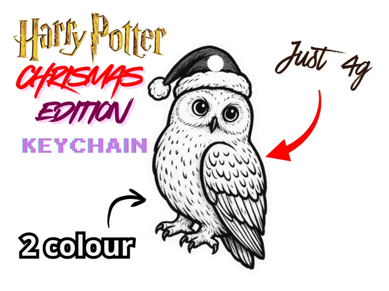 Harry Potter Christmas Edition Hedwig Keychain