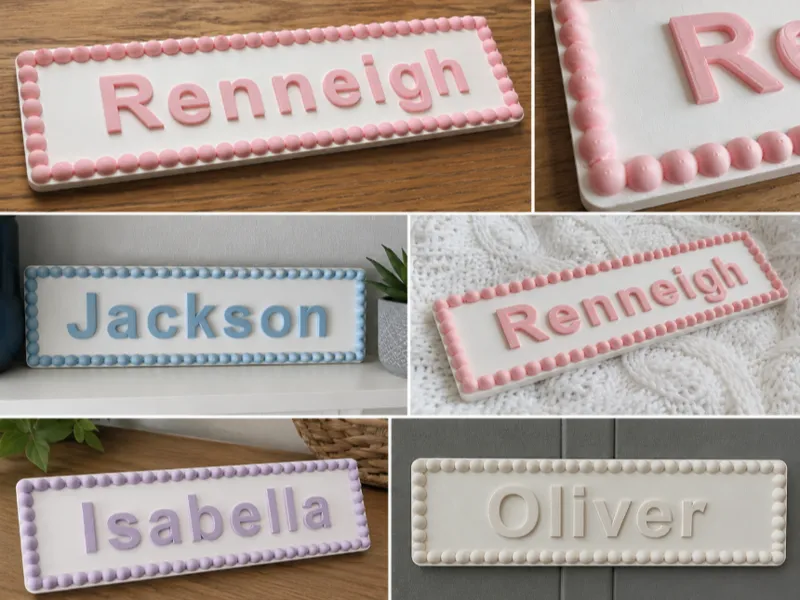 Custom Beaded Name Plaque