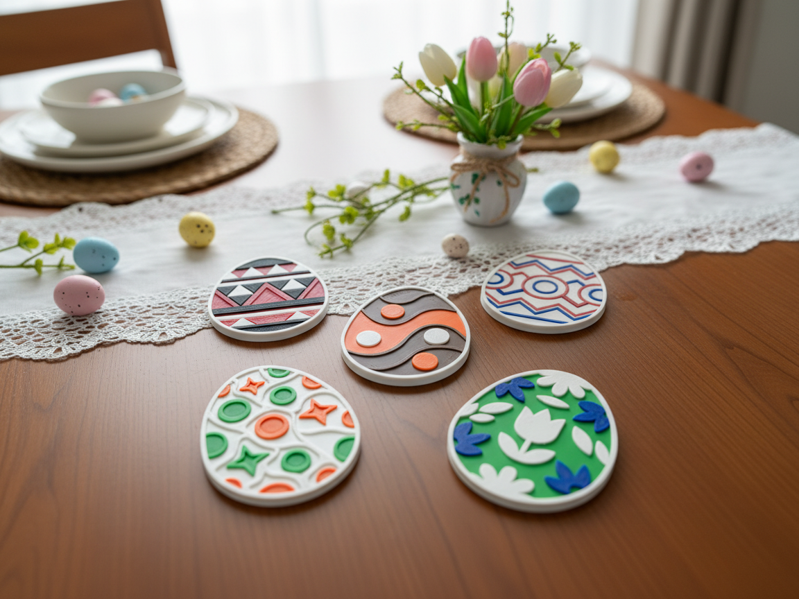 Colorful Easter Egg Coasters (5 Designs)