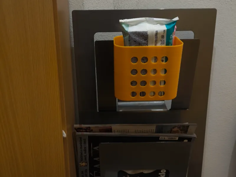 container for hanging on an IKEA newspaper holder