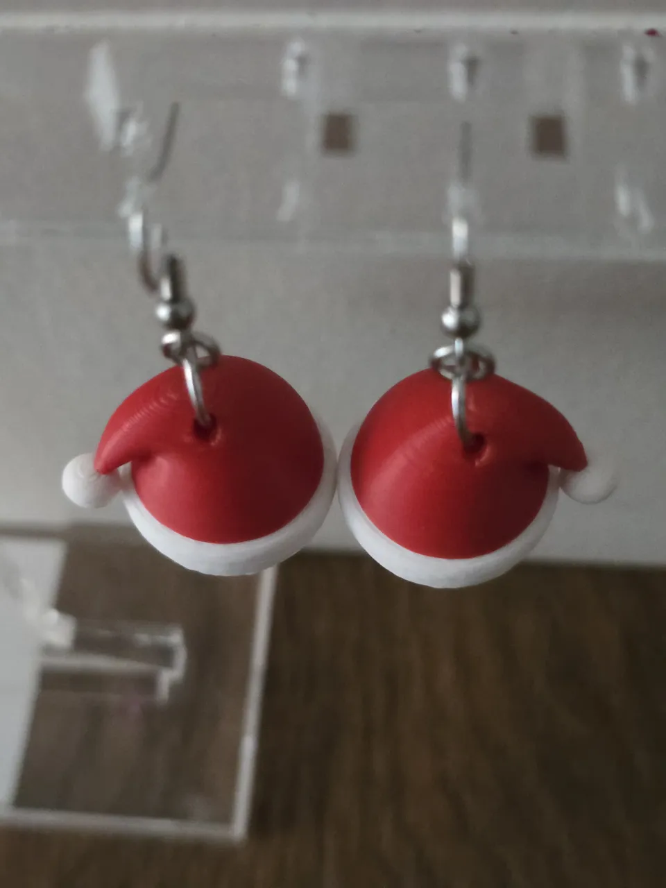 Adorable Santa Hat earrings view 2