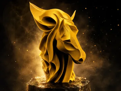 Abstract Horse Bust Sculpture
