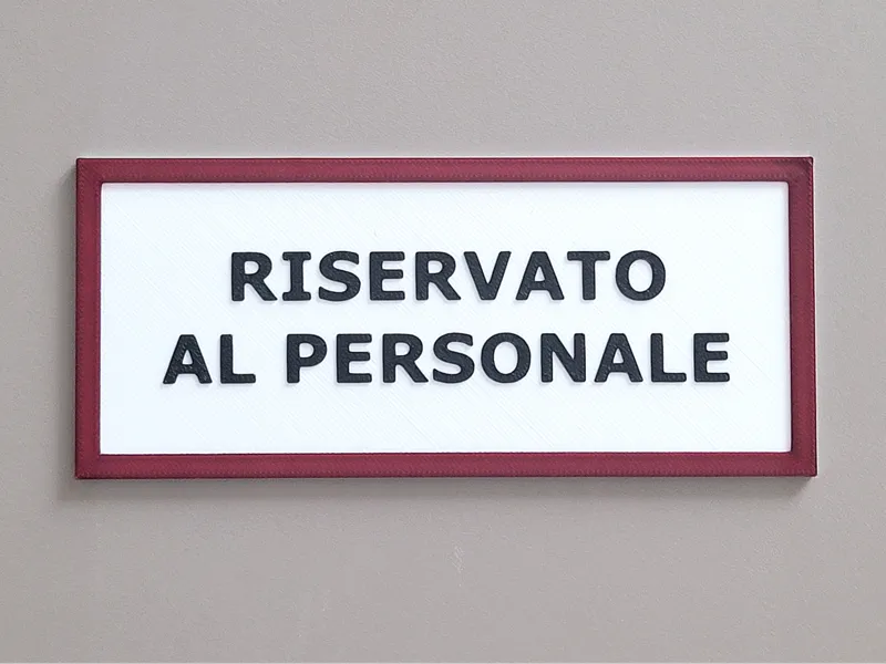 riservato al personale - semplice cartello -15x6cm