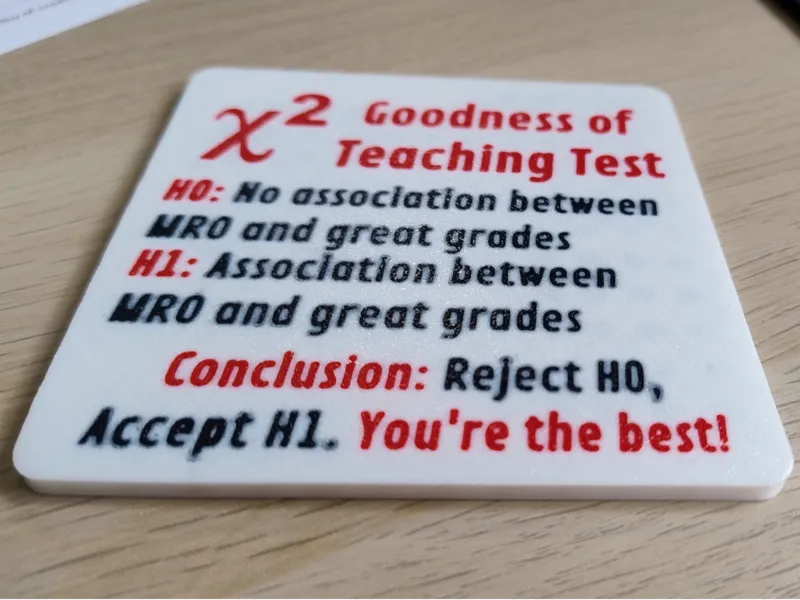 Statistics Teacher Gift Coaster