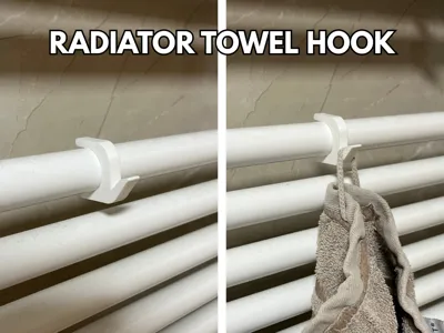Hook for a radiator towel rail