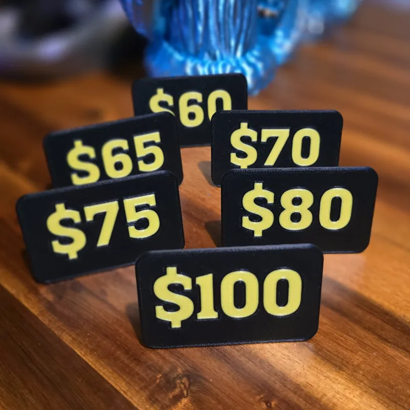 Price Signs w Built-in Stands (2-Color, AMS)