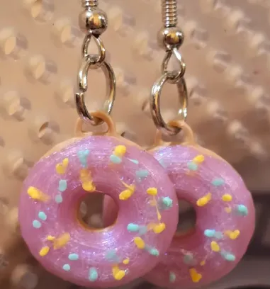 3D Donut earrings view 4