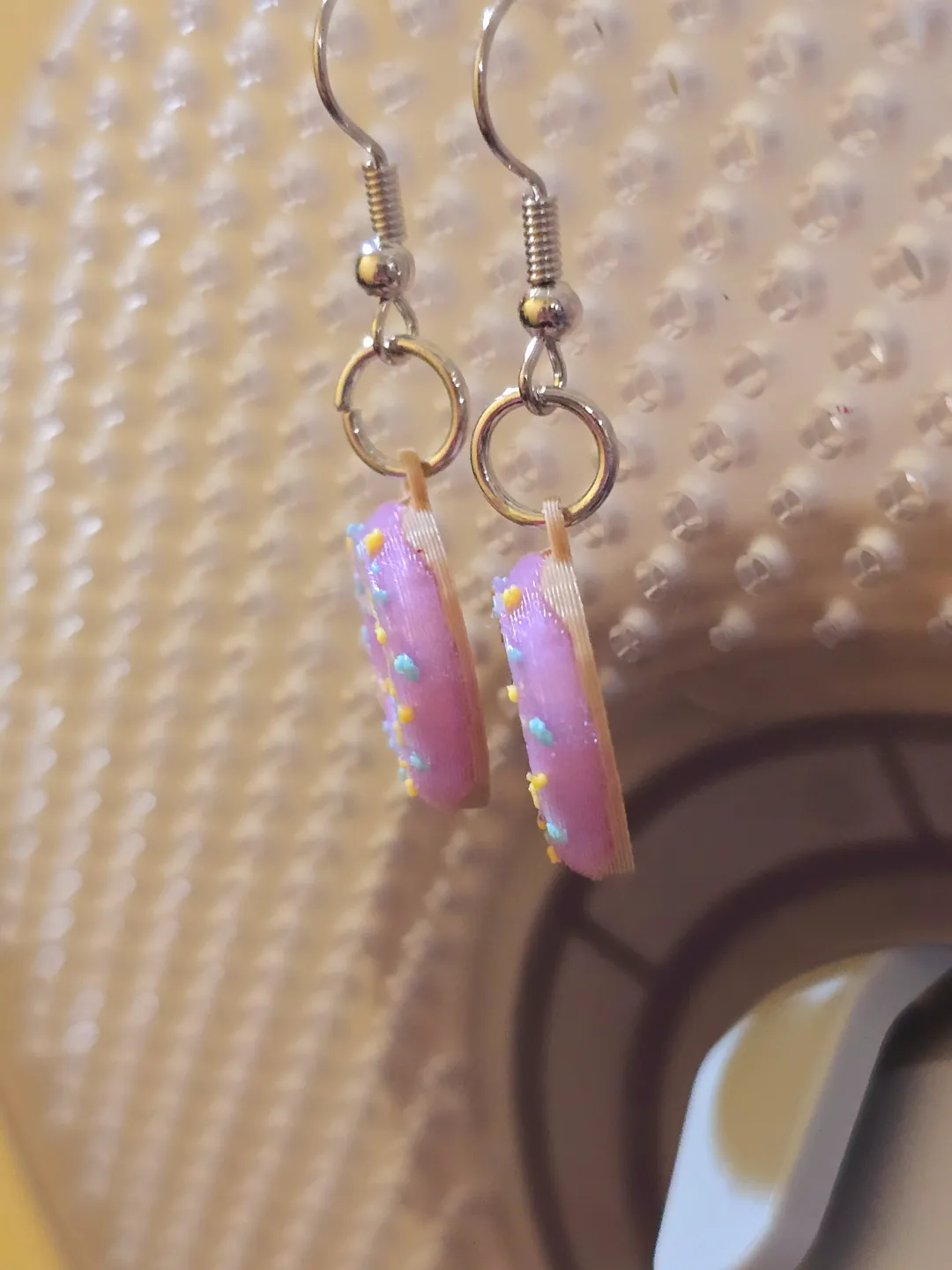 3D Donut earrings view 2