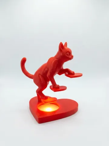 Modelo para impresión 3D: Balancierende Katzenskulptur auf Herzen / Treppe — vista de referencia 4