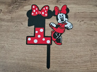 Minnie 1 birthday cake topperr