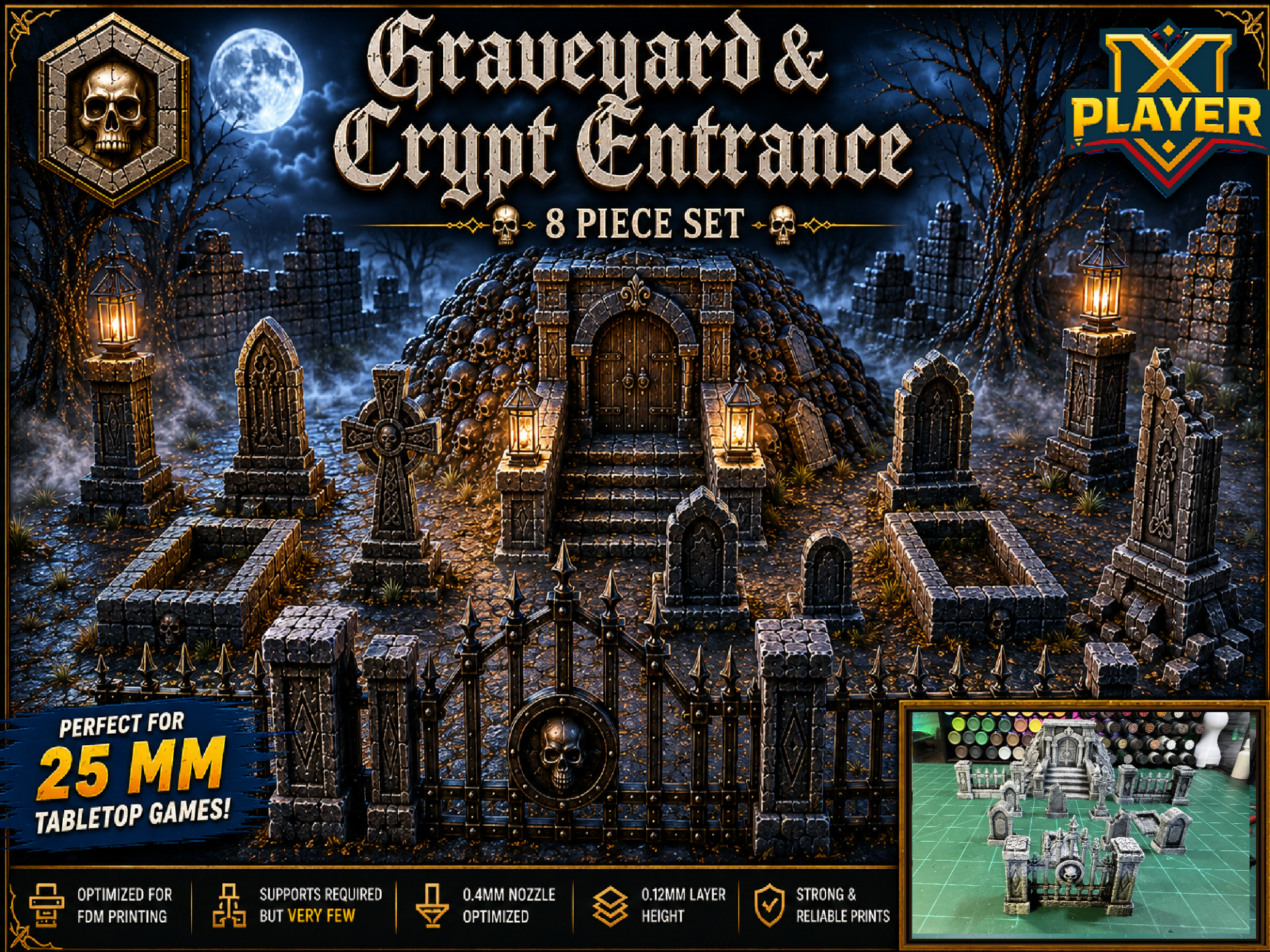 Graveyard & Crypt Entrance Terrain DnD Pathfinder 