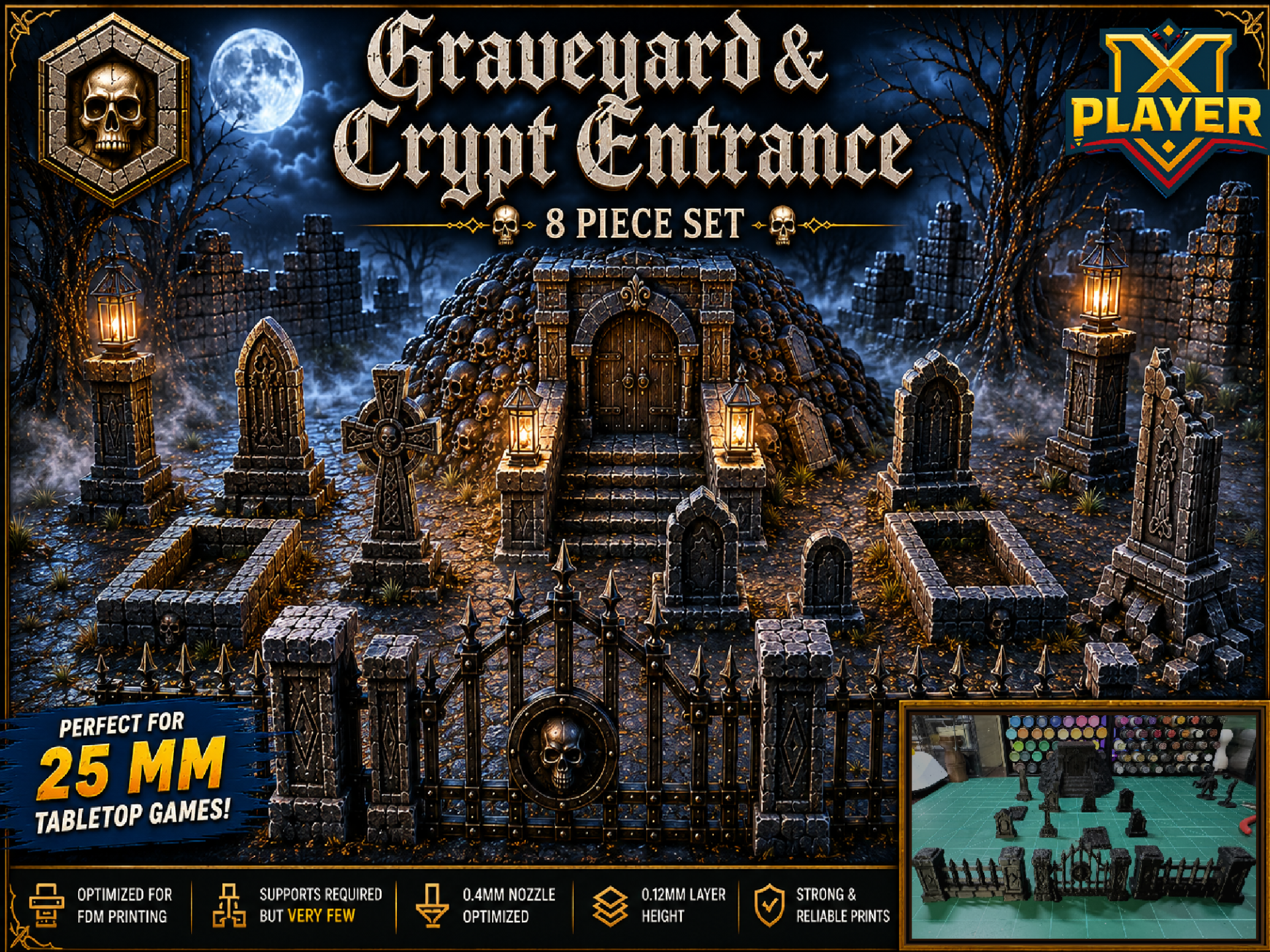 Graveyard & Crypt Entrance Terrain DnD Pathfinder 