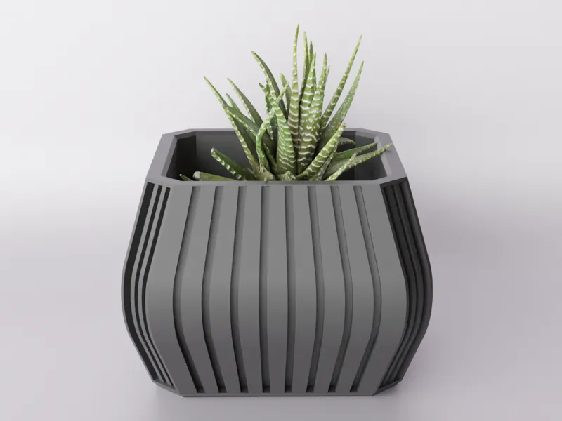 STL | Modern 3D flowerpot – geometric elegance 