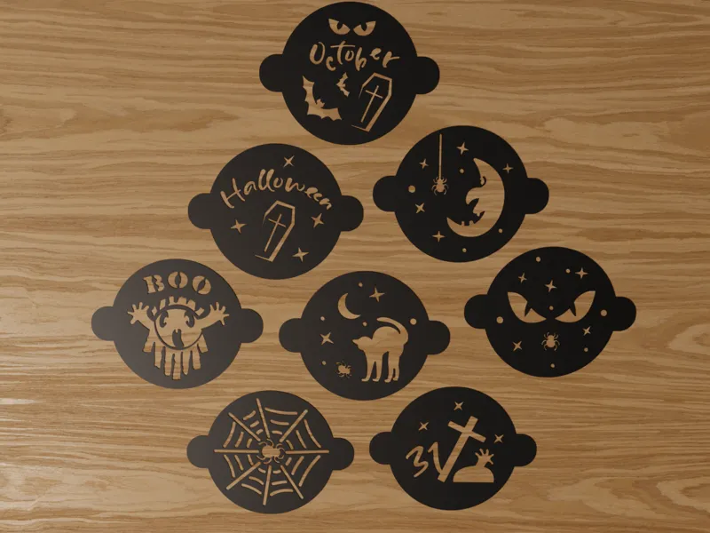 Halloween Cake Stencil Set – 8 Spooky Designs
