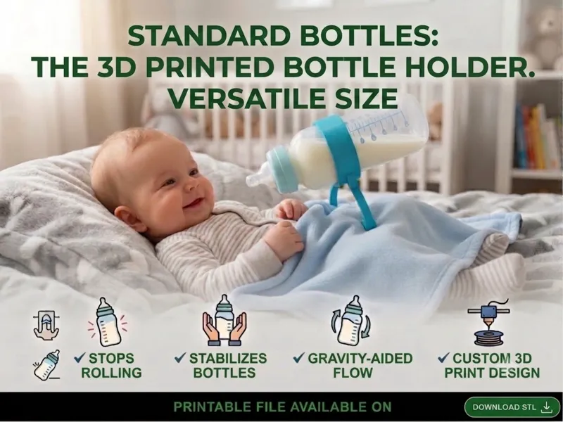 No-Roll STANDARD Baby Bottle Holder for Blanket