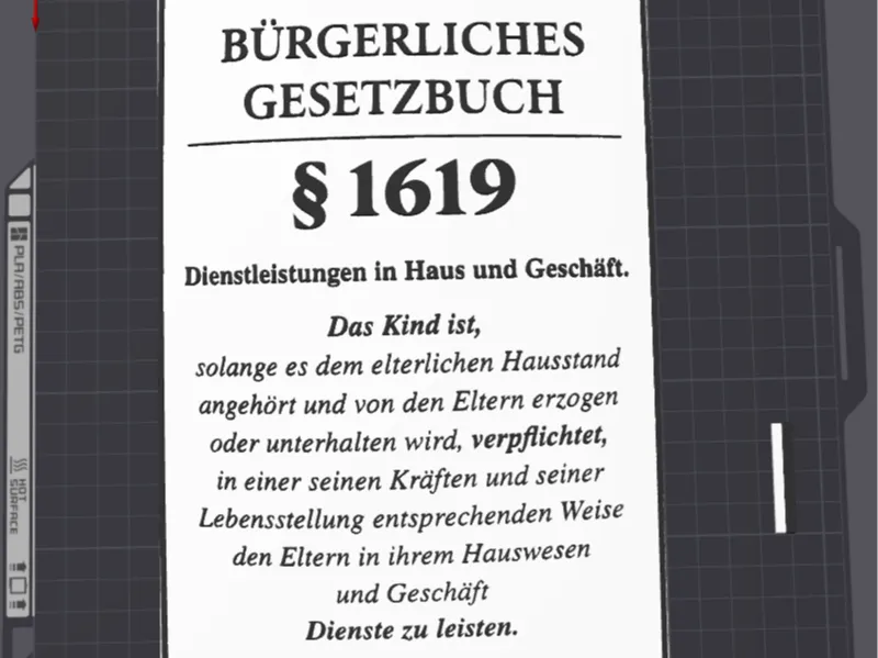 BGB §1619 Schild
