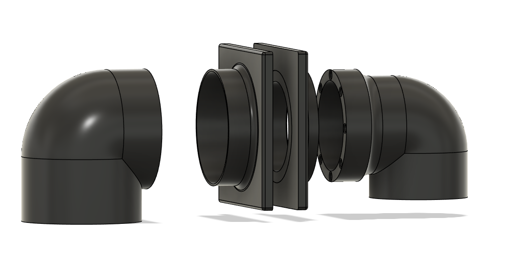 Miniatura 3 do modelo 3D 无损纱窗安装75mm 磁吸排风口 (3D打印封箱/排烟适用)