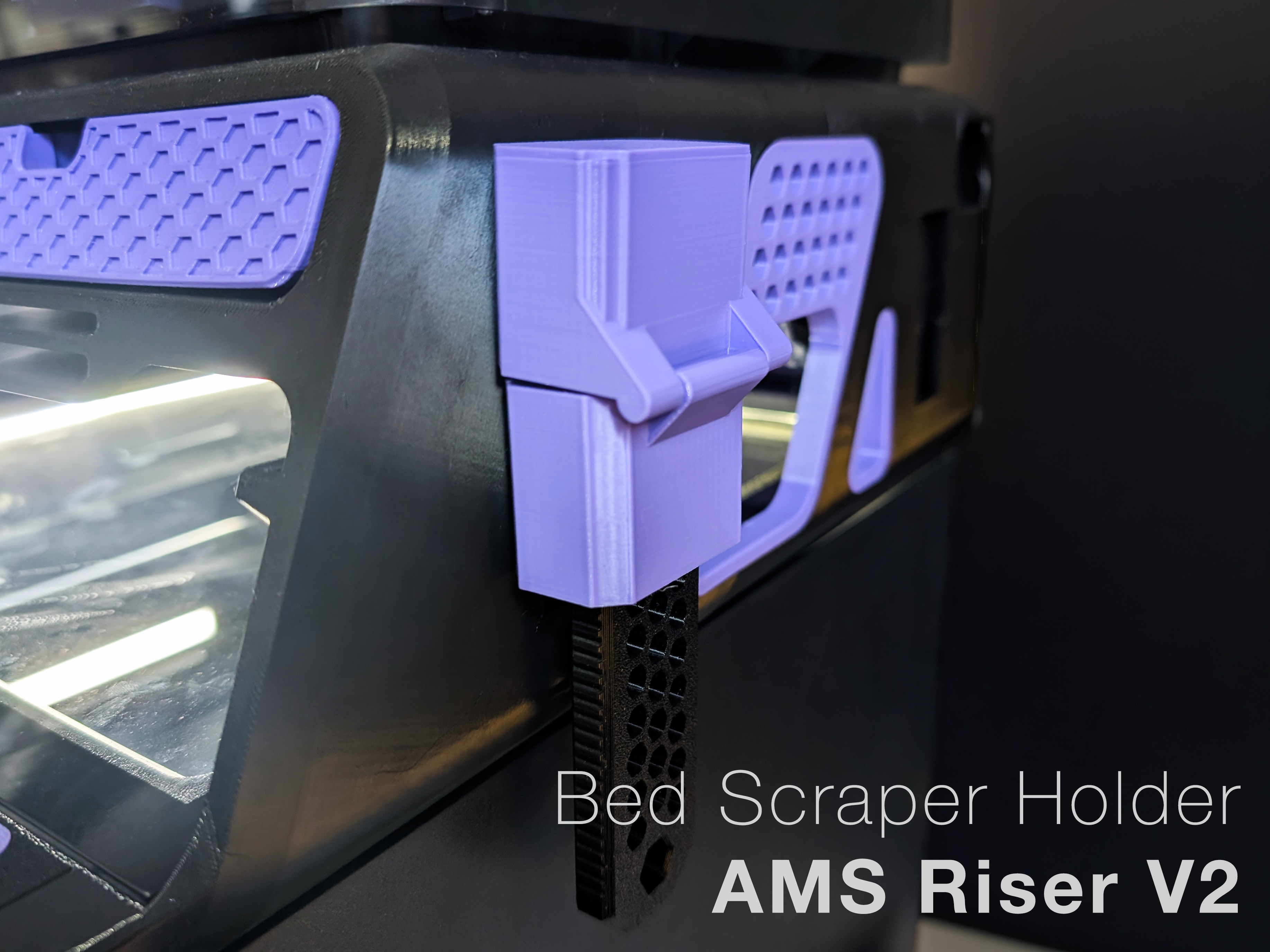 Miniatura 2 do modelo 3D Angled Bed Scraper Holder – AMS Riser V2