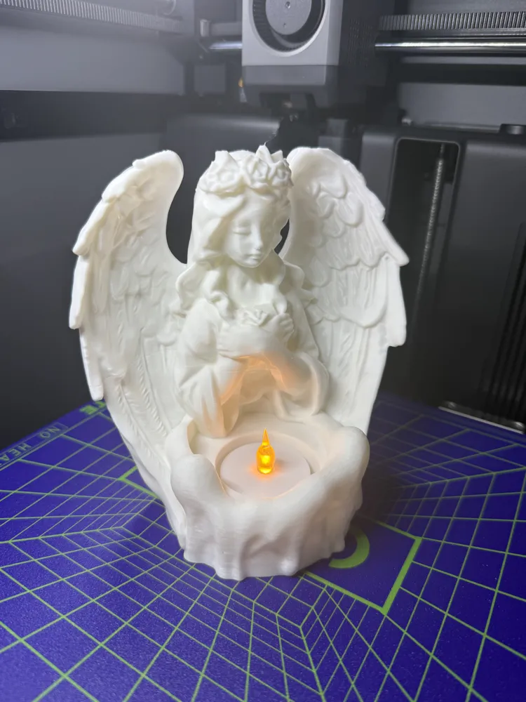 Angel with Candle LED Tealight - Free 3D Print Model - MakerWorld