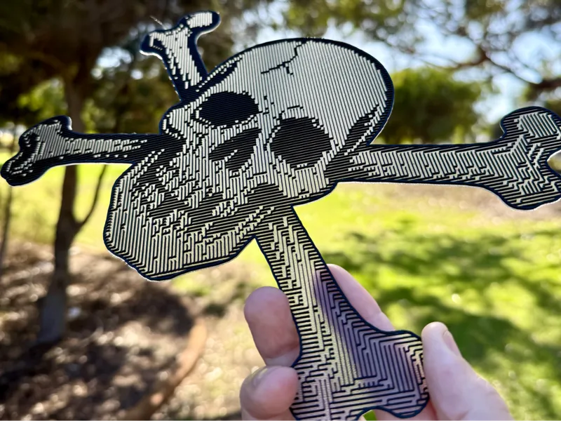 Holographic Effect Skull and Bones