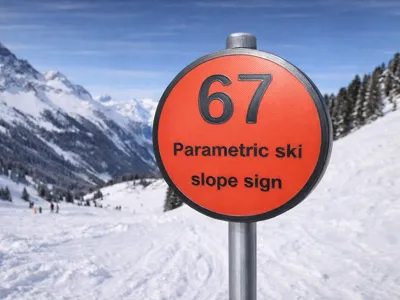 Parametric ski slope sign