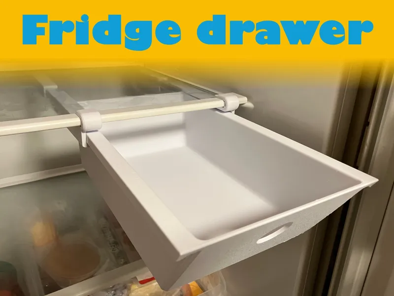 Fridge drawer with universal rails, less support