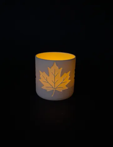Modelo para impresión 3D: Teelicht mit Herbstdekor - Ahorn Version 2 — vista de referencia 3