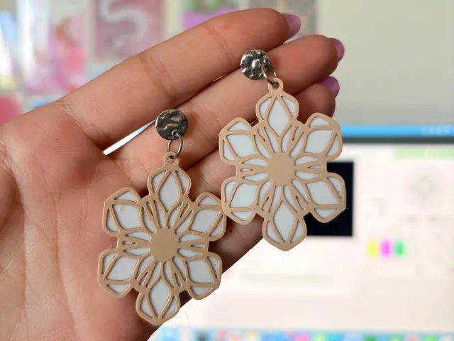 Pendientes mandala flor