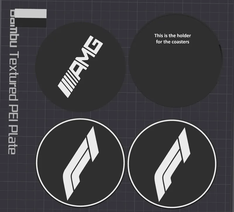 AMG Formula 1 Coasters with holder 