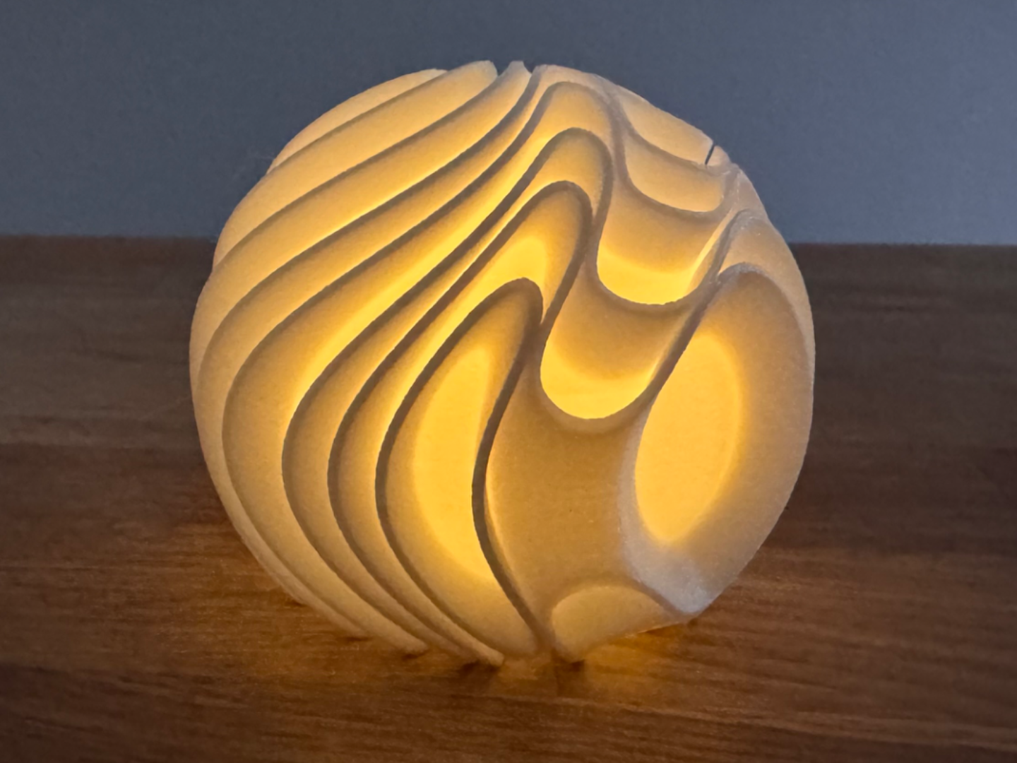 Wavy Moon Lamp | Ripple Shadow Light | LED Candle