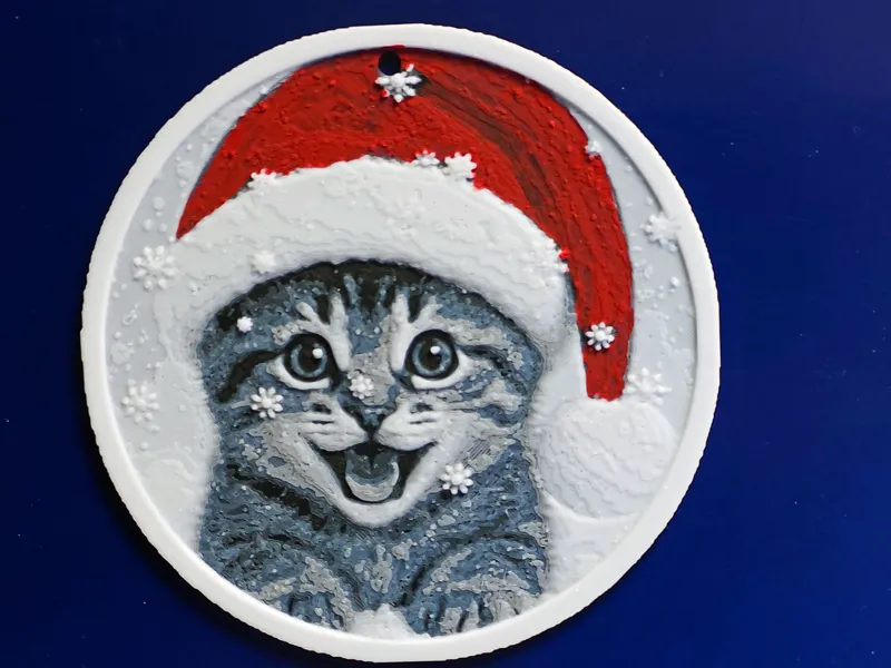 Lovley Cat V2 Christmas Ornament in 4 colors.