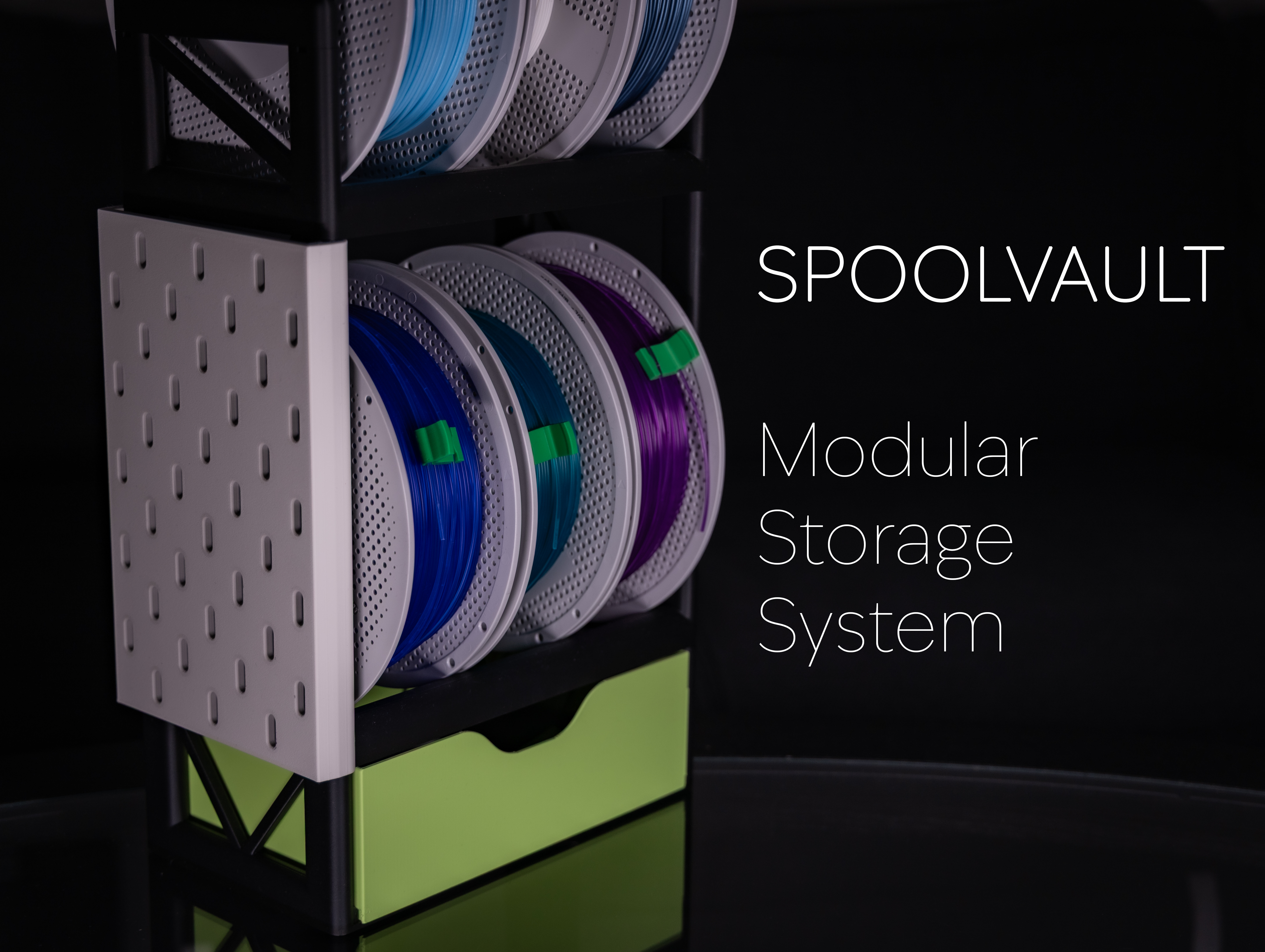Miniatura 2 do modelo 3D SPOOLVAULT - Modular Filament Storage