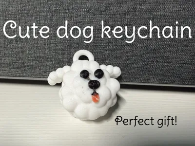 Cute dog keychain (Bichon)
