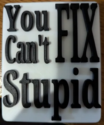 You Can't Fix Stupid