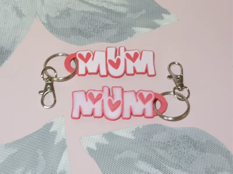 Mum Keyring 3 Hearts - Two Types - AMS & No AMS
