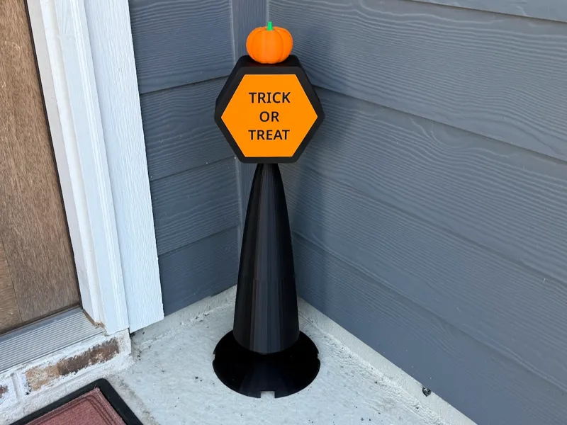 Trick-or-Treat Light Box Sign with Stand