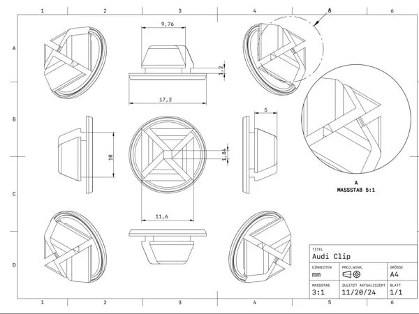 Clips de pare-chocs pour Audi 80 B4