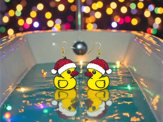 Christmas duck earrings