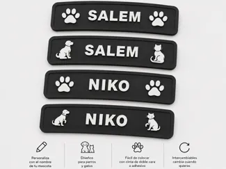 Tags personalizables para bebedero de mascotas