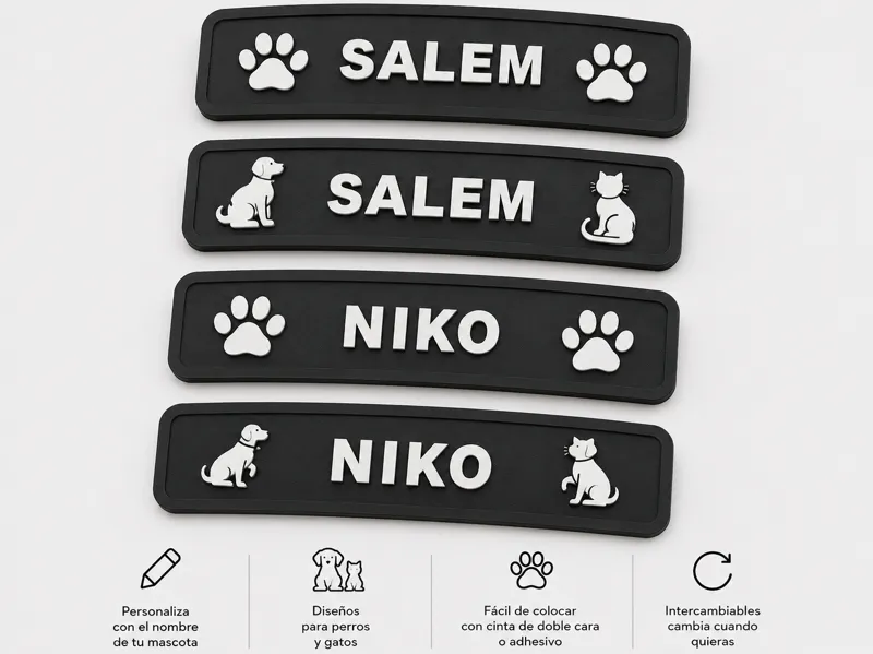 Tags personalizables para bebedero de mascotas