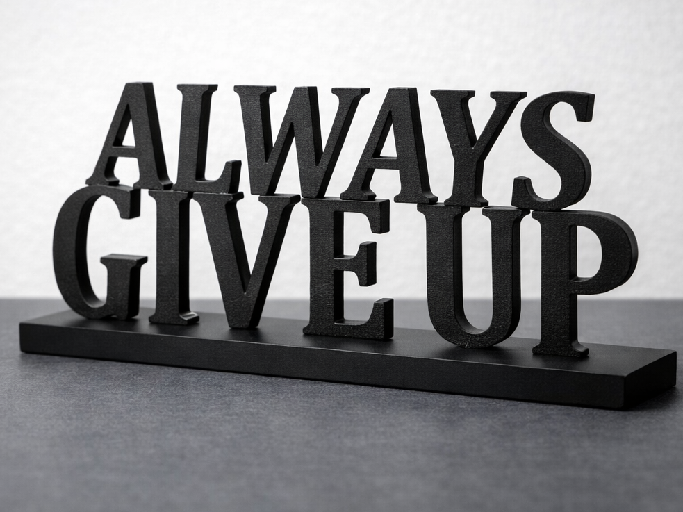 Always Give Up – Sarcastic Office Desk Decor