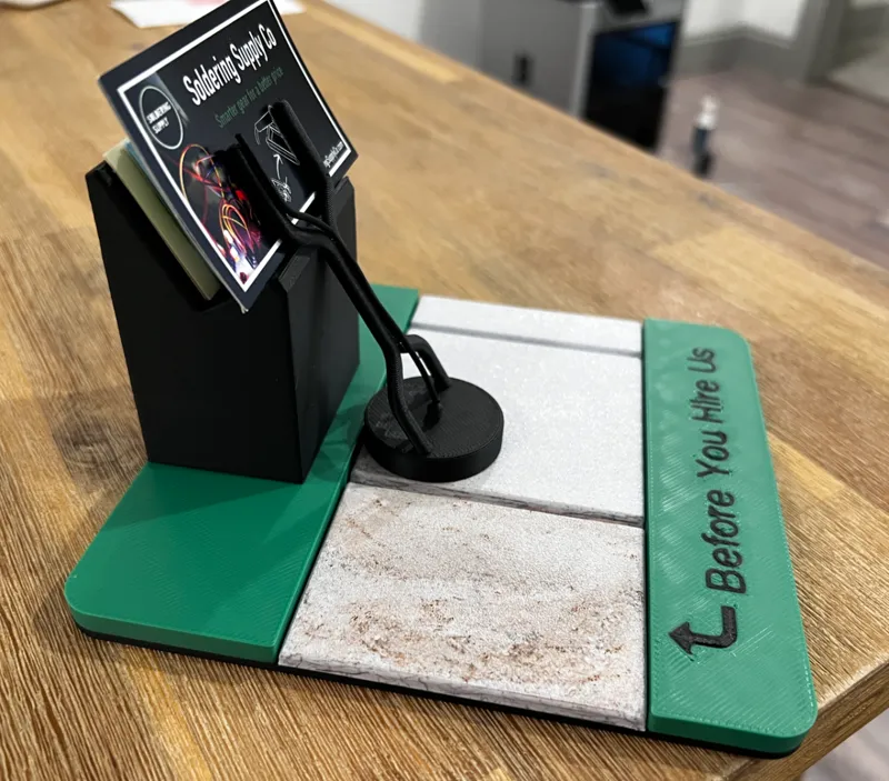 Business card holder for pressure washing