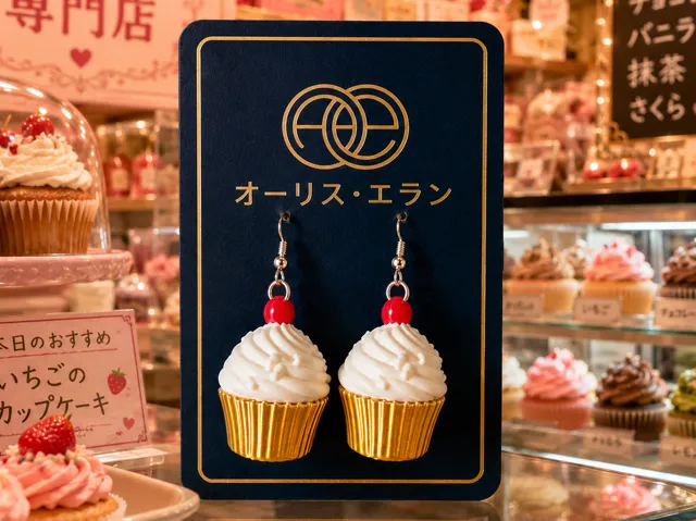 Velvet Cherry Cupcake Earrings