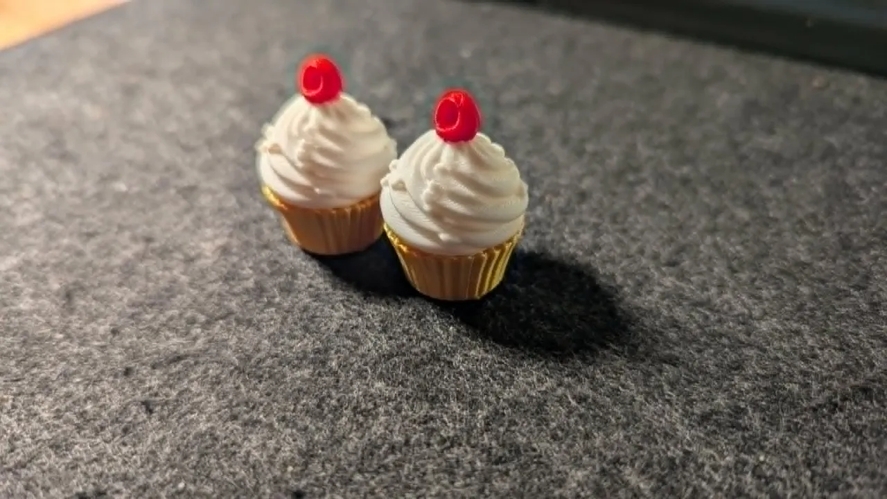 Velvet Cherry Cupcake Earrings view 4