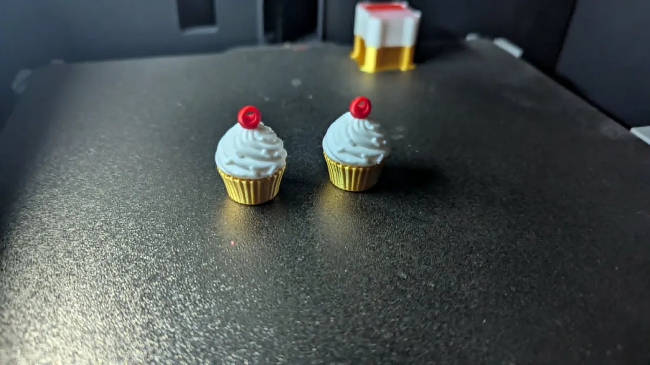 Velvet Cherry Cupcake Earrings view 2