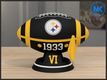 Modelo para impresión 3D: Pittsburgh Steelers – Ballon de Football Américain — vista de referencia 2
