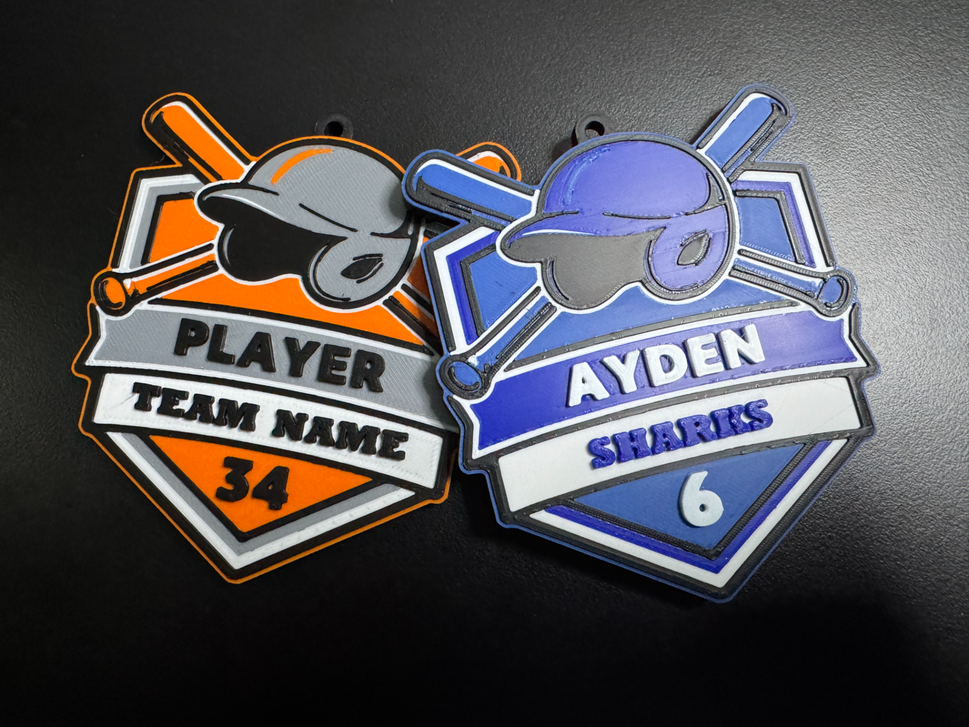 Customizable Baseball Softball Bag Tag / Keychain