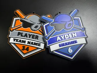 Customizable Baseball Softball Bag Tag / Keychain