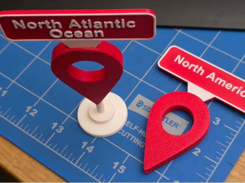 Map Pin Labeler with Customizable Text